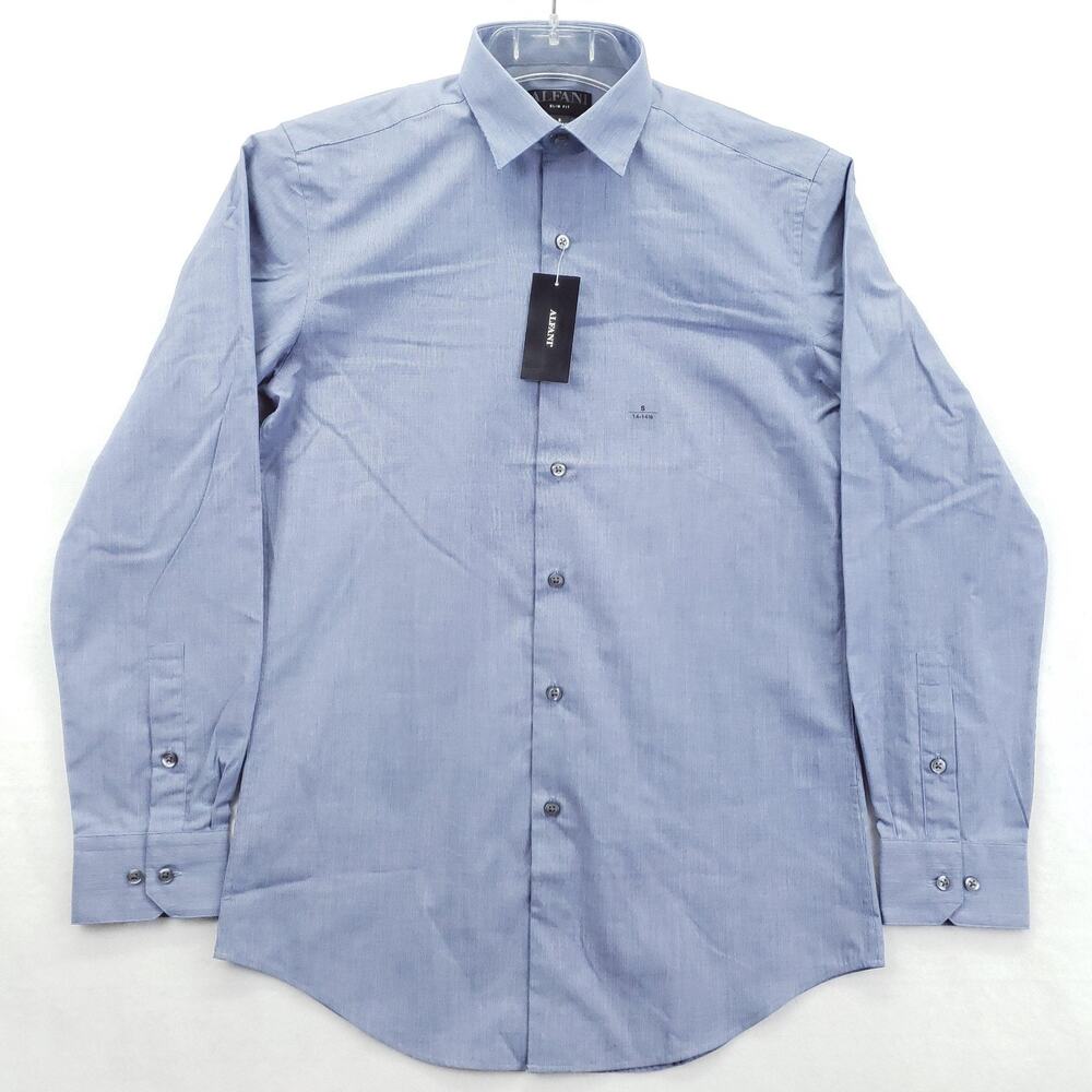 NEW Alfani Shirt Mens Small Blue Slim Fit Button Down Long Sleeve